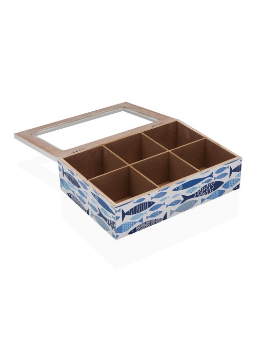 TEEBOX AUS HOLZ 6 FÄCHER MODELL OCEAN 2