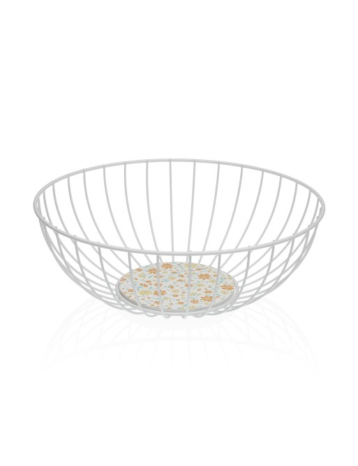 WHITE METAL FRUIT BOWL OR BASKET MODEL NIVORA