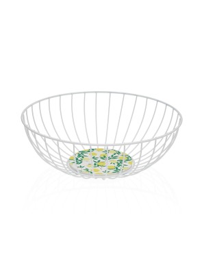 FRUTERO O CESTA METALICA BLANCA MODELO LEMONS