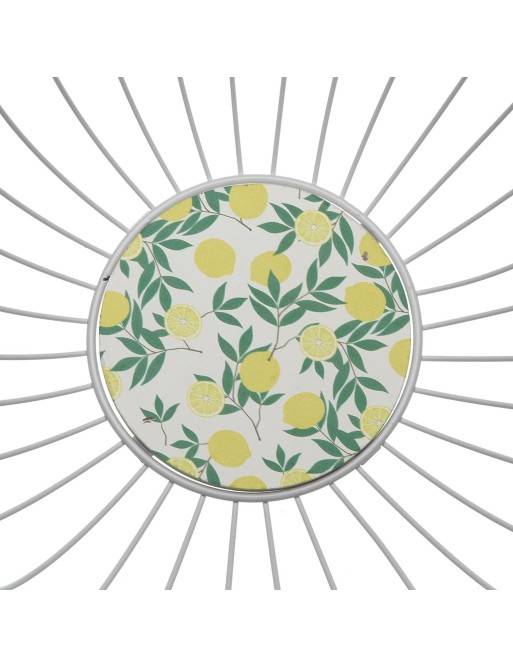 WHITE METALLIC FRUIT BOWL OR BASKET MODEL LEMONS