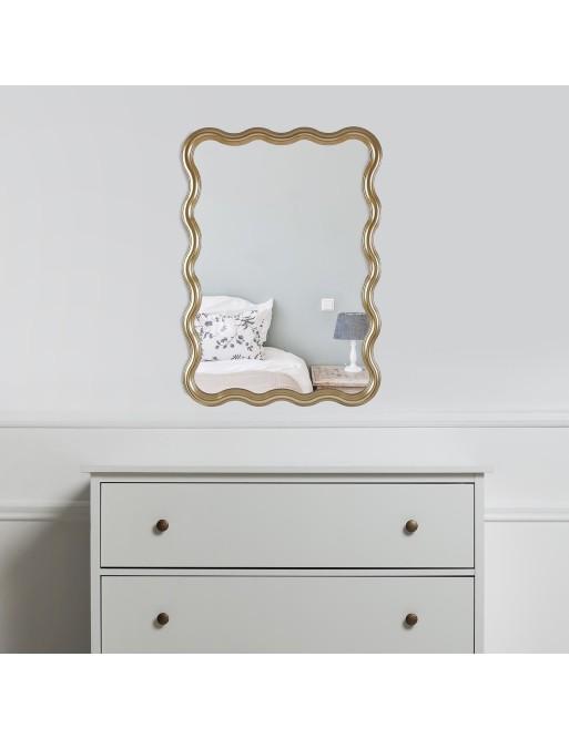 MODÈLE DE MIROIR MURAL COURBES DORÉES MODÈLE DE MIROIR MURAL COURBES DORÉES