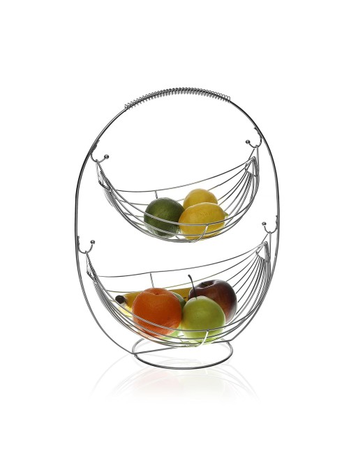 DOPPELSTÖCKIGE OBSTSCHALE MIT METALLIC-MODELL DOPPELSTÖCKIGE OBSTSCHALE MIT METALLIC-MODELL