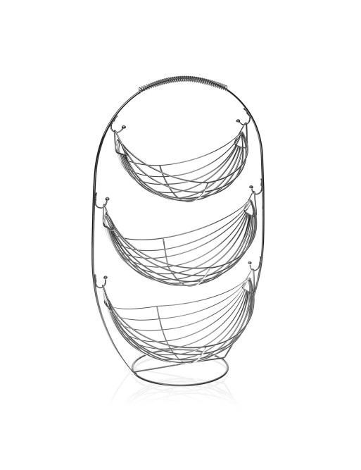 BOL À FRUITS À TROIS NIVEAUX MODÈLE MÉTALLISÉ