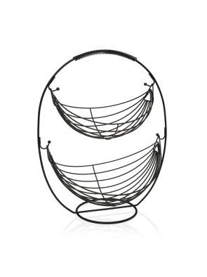 TWO-TIER FRUIT BOWL BLACK METALLIC MODEL