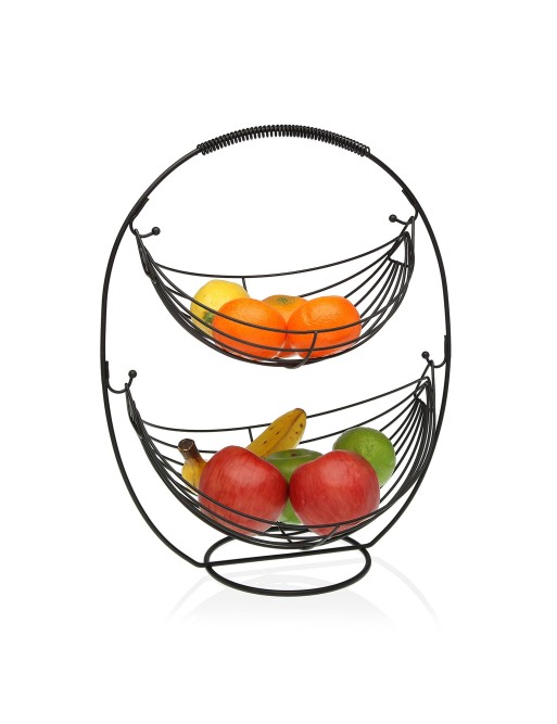 TWO-TIER FRUIT BOWL BLACK METALLIC MODEL TWO-TIER FRUIT BOWL BLACK METALLIC MODEL