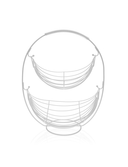 DOUBLE-DECKER FRUIT BOWL WHITE METALLIC MODEL DOUBLE-DECKER FRUIT BOWL WHITE METALLIC MODEL