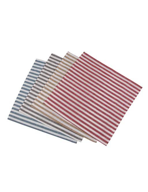 QUATRE TORCHONS DE CUISINE 50x50 CM MODÈLE À RAYURES QUATRE TORCHONS DE CUISINE 50x50 CM MODÈLE À RAYURES