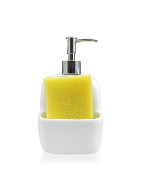 DISPENSADOR DE JABON DE COCINA BLANCO MODELO CERA