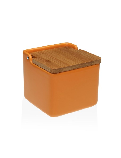 KÜCHENSALZSTREUER MIT BAMBUSDECKEL MODELL ORANGE