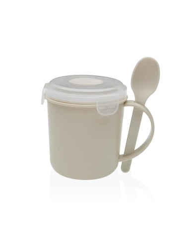 SET OF FOOD CUP WITH SPOON CREAM COLOR VIKI MODEL