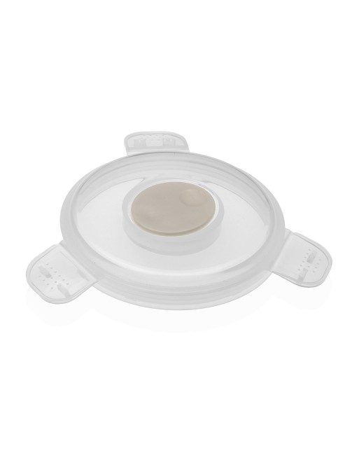 SET DE VASO PORTA ALIMENTOS CON CUCHARA COLOR CREMA MODELO VIKI