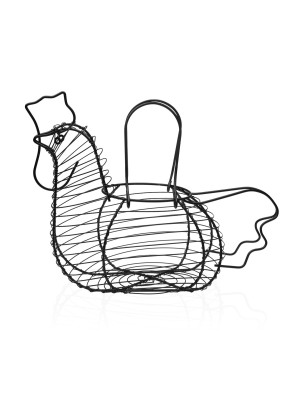 BLACK STEEL EGG CUP ROOSTER MODEL