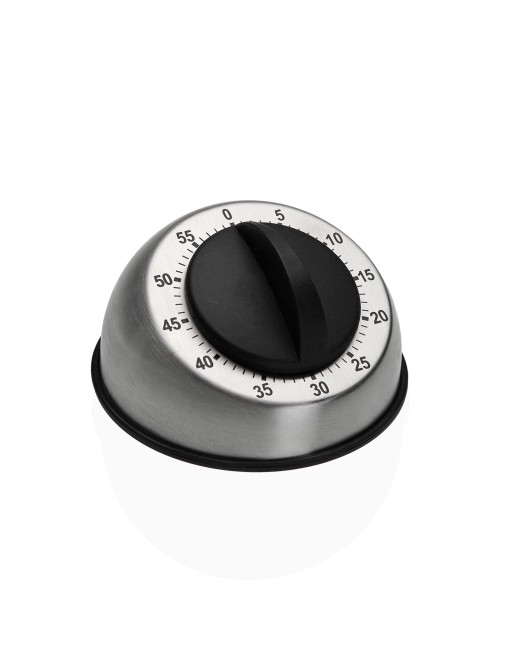 TEMPORIZADOR DE ACERO Y NEGRO MODELO ROUND