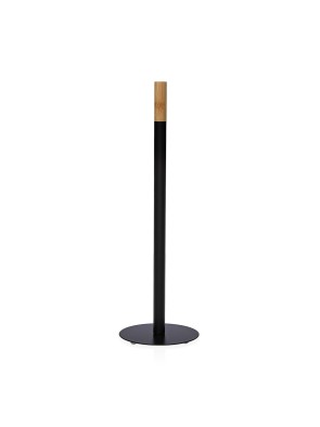 MIXED BLACK METALLIC AND BAMBOO TOILET PAPER HOLDER