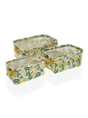 SET DE 3 CESTAS RECTANGULARES MODELO CITRO