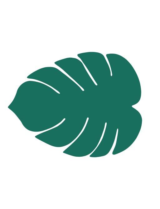 MANTEL INDIVIDUAL MODELO HOJA MONSTERA TURQUESA