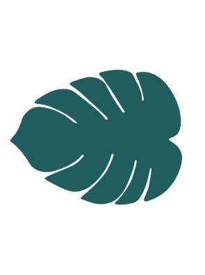 MONSTERA LEAF MODELL INDIVIDUELLE TISCHDECKE TÜRKISGRÜN