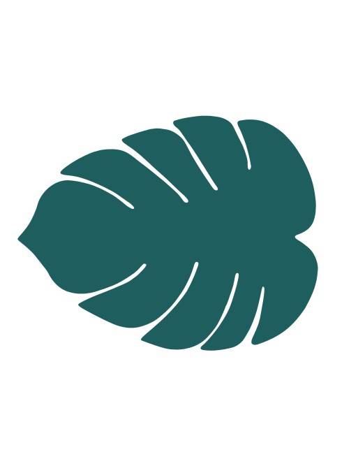 MODÈLE INDIVIDUEL DE FEUILLES DE MONSTERA EN NAPPE BLEU SARCELLE VERT MODÈLE INDIVIDUEL DE FEUILLES DE MONSTERA EN NAPPE BLEU SARCELLE VERT