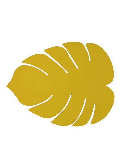 FEUILLE DE MONSTERA NAPPE INDIVIDUELLE JAUNE FEUILLE DE MONSTERA NAPPE INDIVIDUELLE JAUNE