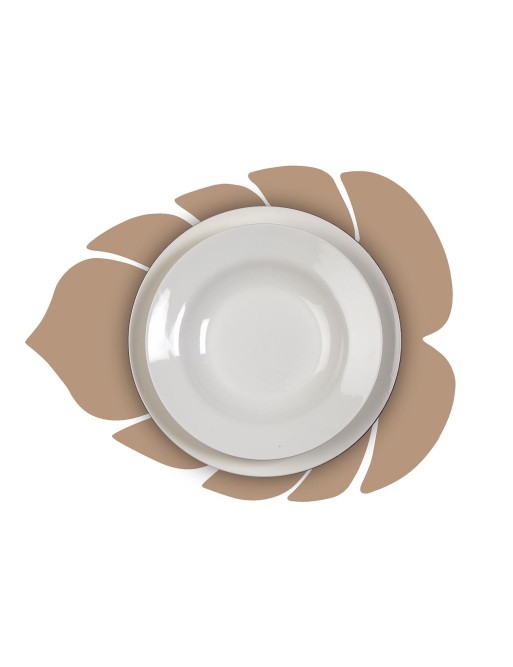 SET DE TABLE OU SET DE TABLE INDIVIDUEL MODÈLE FEUILLE BEIGE