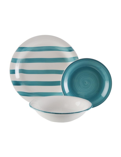 SET DE VAISSELLE DE 18 PIÈCES MODÈLE SELMA BLEU