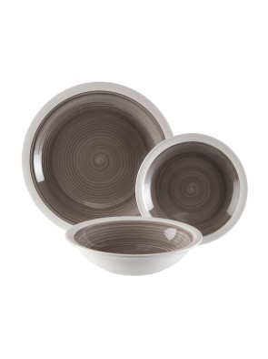 ORBIS DARK GRAY TABLEWARE MODEL 18 PIECES