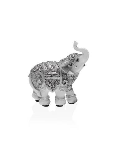 FIGURA ELEFANTE DE RESINA 9 CM MODELO HINDÚ PLATEADO