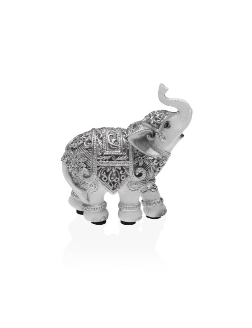 FIGURINE ÉLÉPHANT EN RÉSINE 9 CM ARGENT MODÈLE HINDOU