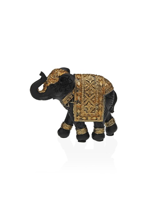 FIGURINE ÉLÉPHANT EN RÉSINE 9 CM MODÈLE HINDOU NOIR ET OR FIGURINE ÉLÉPHANT EN RÉSINE 9 CM MODÈLE HINDOU NOIR ET OR