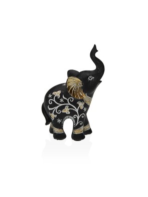 FIGURINE ÉLÉPHANT EN RÉSINE 11,5 CM MODÈLE HINDOU NOIR