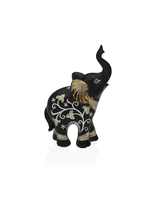 FIGURINE ÉLÉPHANT EN RÉSINE 11,5 CM MODÈLE HINDOU NOIR