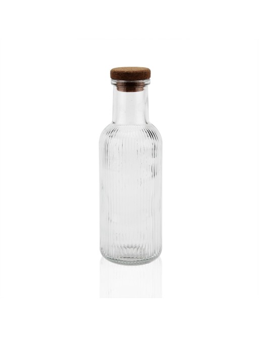 TRANSPARENT GLASS BOTTLE WITH STRIPES WITH CAP 1000ML TRANSPARENT GLASS BOTTLE WITH STRIPES WITH CAP 1000ML
