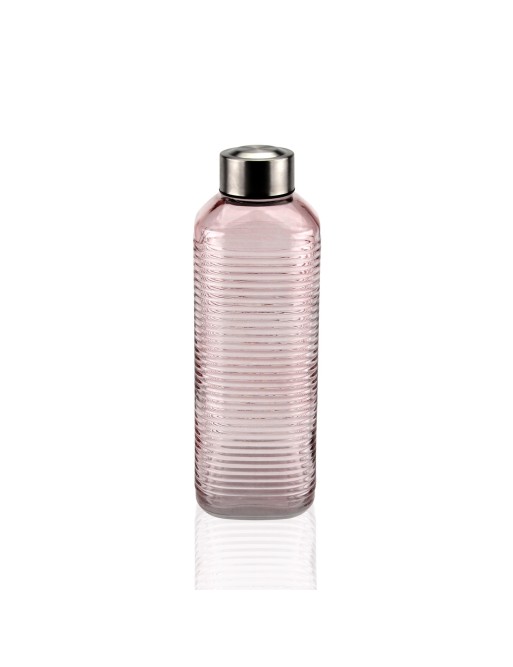 ROSA GESTREIFTE GLASFLASCHE MIT STAHLVERSCHLUSS 1000ML