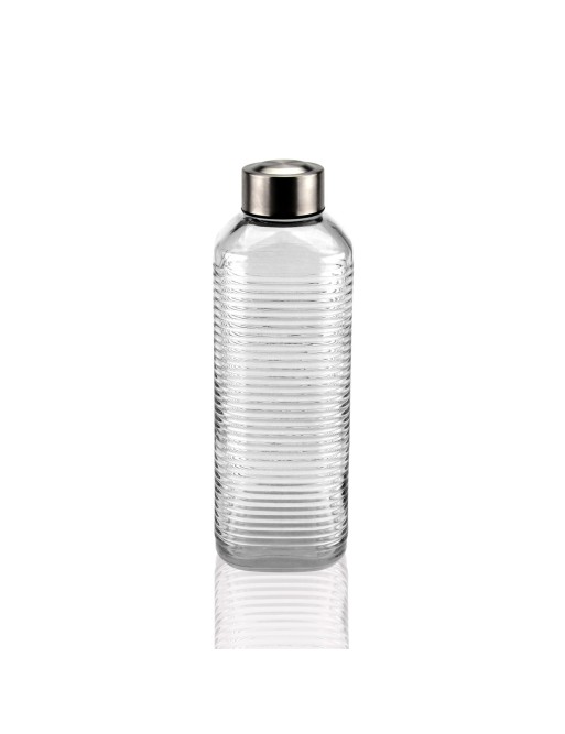 LIGNES DE BOUTEILLES EN VERRE TRANSPARENT AVEC BOUCHON EN ACIER 1000ML