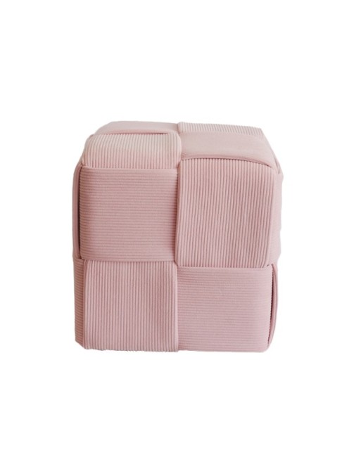 QUADRATISCHER HOCKER MODELL CANDY PINK