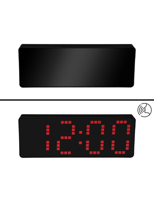 BLACK DIGITAL ALARM CLOCK MODEL RTG WITH RED LIGHT