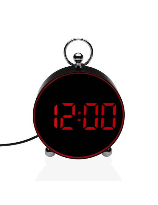 BLACK DIGITAL ALARM CLOCK MODEL RND WITH RED LIGHT