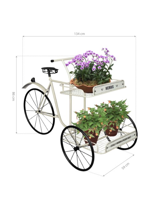JARDINIÈRE AVEC 2 PLATEAUX MODÈLE TRICYCLE JARDIN