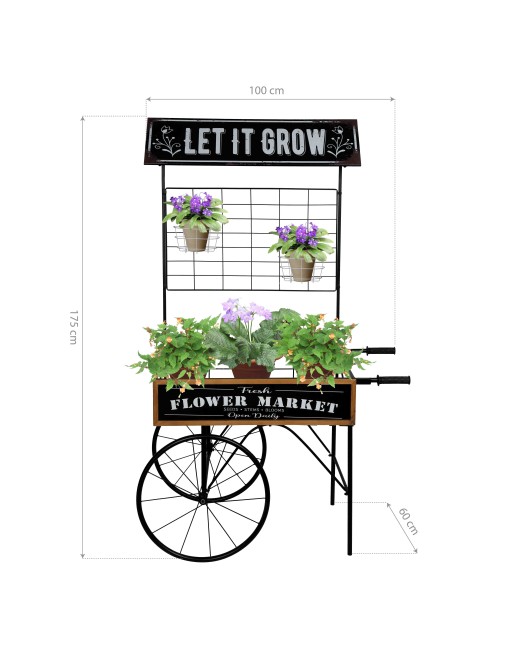 CHARIOT DE JARDIN DE MARCHÉ AUX FLEURS POUR POTS