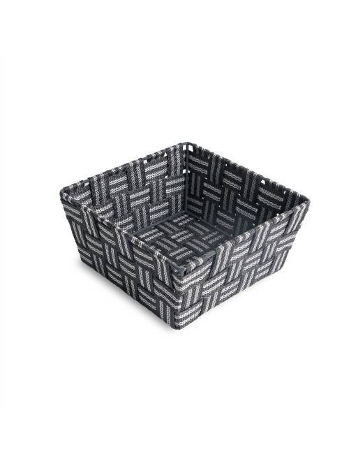 CESTA 19x19 CM GRIS OSCURO MODELO TEXTIL