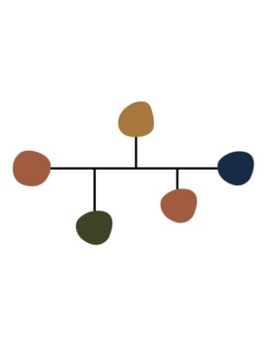 WANDGARDEROBE MIT 5 KLEIDERBÜGELN MODELL FLORI