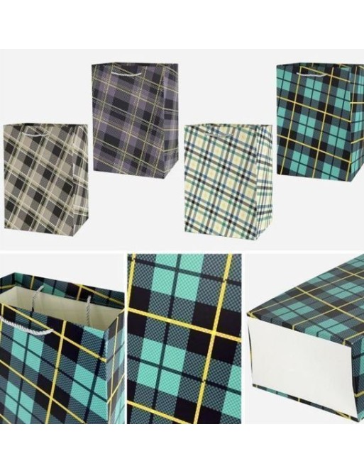 PACK DE 8 BOLSAS MEDIANAS MODELO CUADRO ESCOCIA PACK DE 8 BOLSAS MEDIANAS MODELO CUADRO ESCOCIA