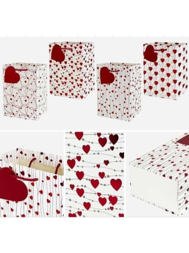 PACKUNG MIT 8 GROSSEN TASCHEN MODELL LOVE