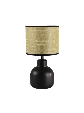 LÁMPARA DE MESA PEQUEÑA MODELO TEXTIL CERANICA NEGRA
