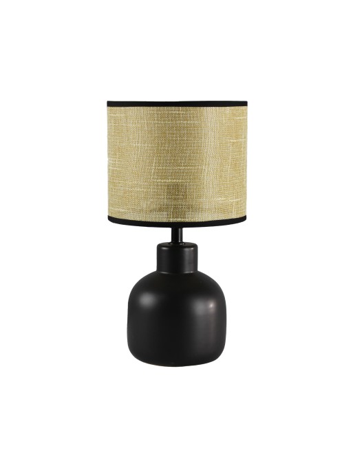 SMALL TABLE LAMP MODEL BLACK CERAMIC TEXTILE