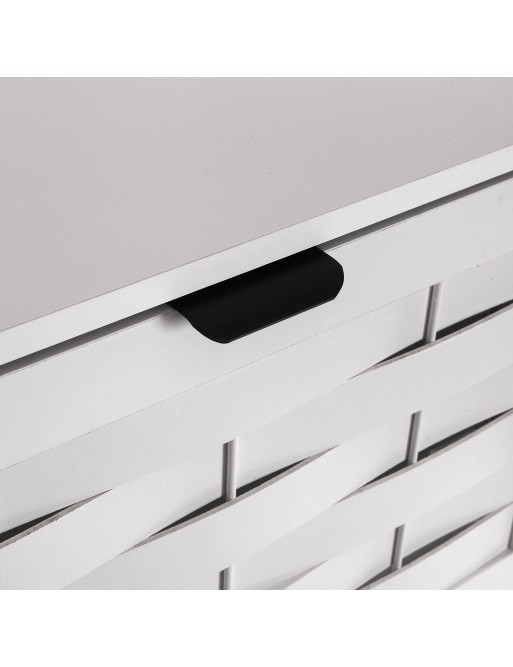 WHITE SHOE RACK WITH 2 DRAWERS MODEL WAVES