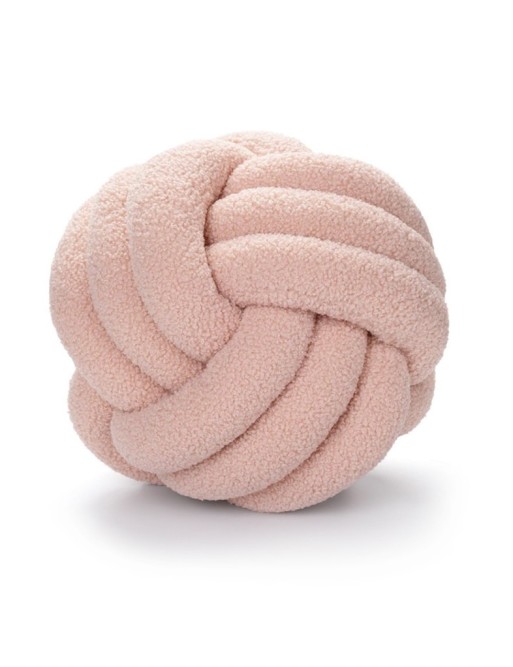 COJIN TEXTIL MODELO NUDOS ROSA CLARO DE 25 CM