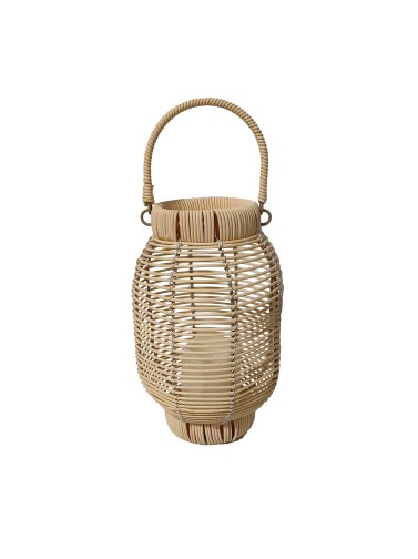 LAMPE DE 27 CM OU LANTERNE AVEC LUMIÈRE LED MODÈLE ROTIN BOIS NATUREL