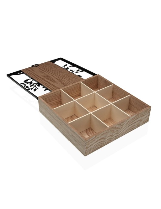 BOÎTE À THÉ EN BOIS MODÈLE ARBRE DE VIE