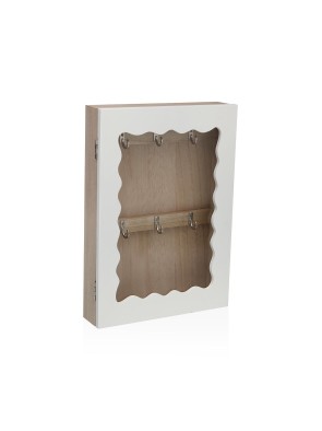 WHITE WOODEN KEY HANGING BOX MODEL WAVES